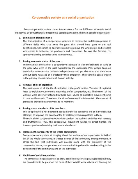 Co Operative Society Examples 的图像结果