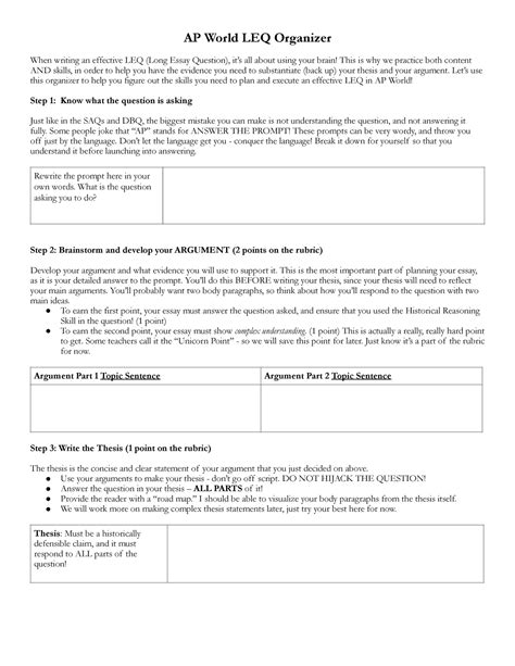 APWorld LEQOrganizer - Organizer - AP World LEQ Organizer When writing ...