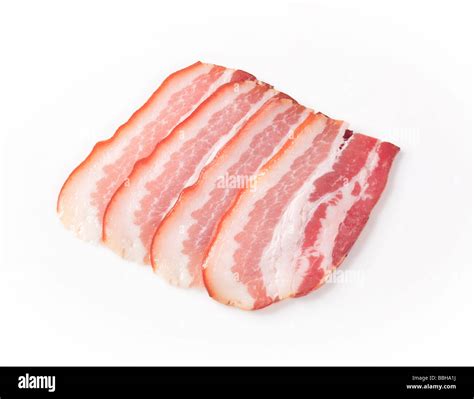 Raw smoked bacon slices Cut Out Stock Images & Pictures - Alamy