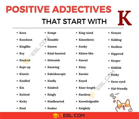 K Adjectives Adjectives That Start With K | List, Exercise & Examples