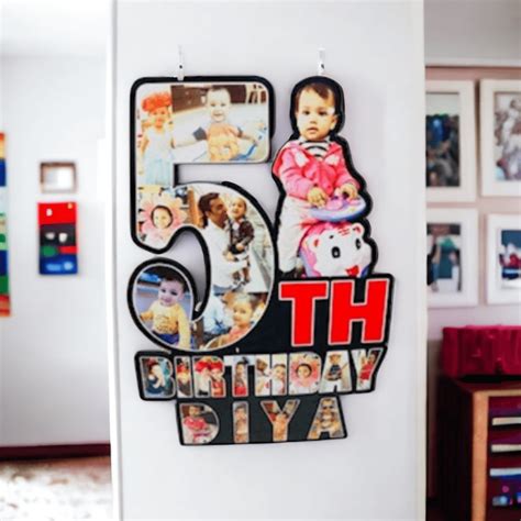 Custom 1st Year Happy Birthday Photo Cutout Frame with Kids Name – BBD ...