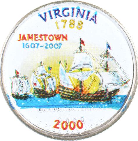 Custom - COLORIZED - 2000-P Virginia State Quarter - High Collectible ...