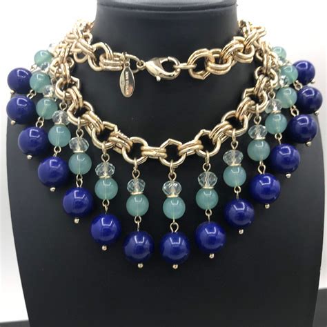 Ann Taylor Designer Signed Jewelry, Stunning Vintage Aqua Blue Lucite ...