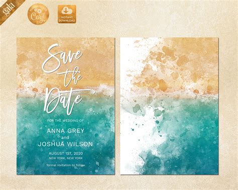 Beach Wedding Invitation Templates