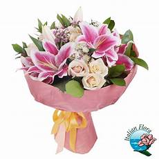 fiori bouquet bouquet di roselline e gigli rosa fiori bouquet bouquet di roselline e gigli rosa