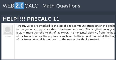 View question - HELP!!!! PRECALC 11
