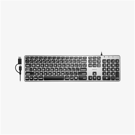 Backlit Mac Keyboard | Large Print | Dual USB | Computer Keyboard – Macally