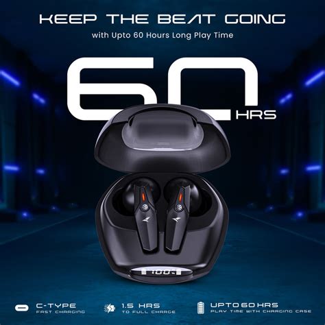 Flexibuds X Pro Earbuds with 40ms Low Latency, 3 EQ Modes, 60 Hours Pl