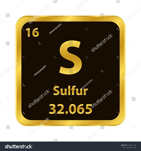 S Element Periodic Table Sulfur Chemical Element Symbol Chemistry