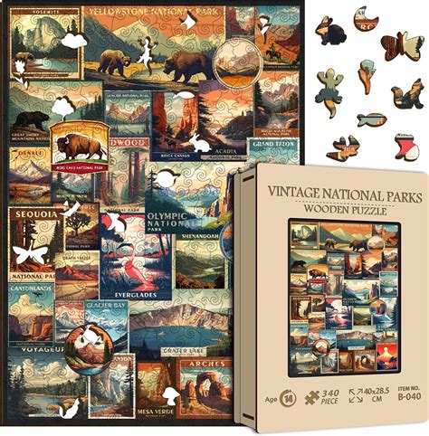 Amazon.com: Wooden Vintage National Parks Puzzle for Adults, Travel ...