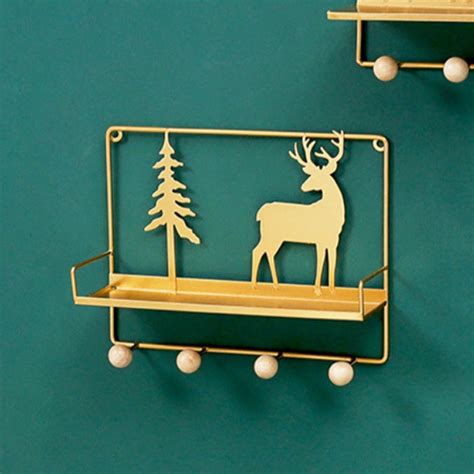 Wall Hanging Shelf Reindeer Rectangle Gold Online - Premium Wall Shelf ...