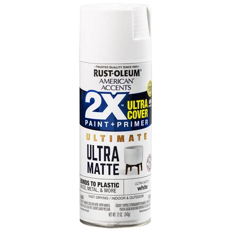 White Rust-Oleum American Accents 2X Ultra Cover Matte Spray Paint ...