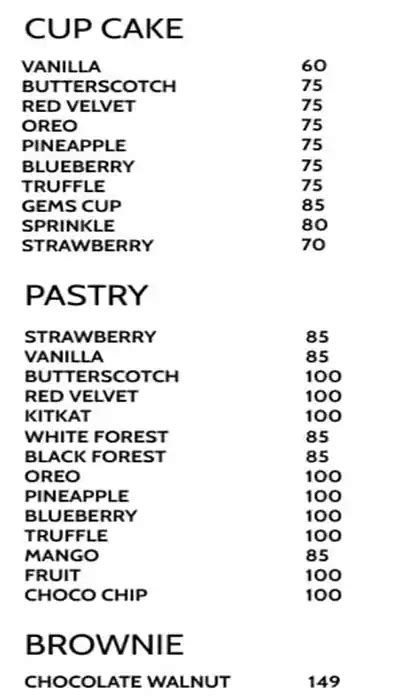 Menu at The Baker's Touch, Noida