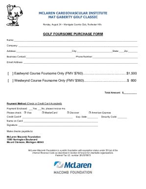 Fillable Online mclaren cardiovascular institute mat gaberty golf ...
