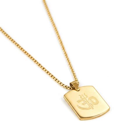 Buy Om Trishul Power Gold Pendant Chain For Men - Brantashop