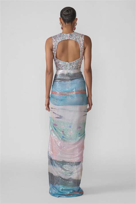 Buy Aura Aurora Sequin Tulle Gown Online | Aisha Rao