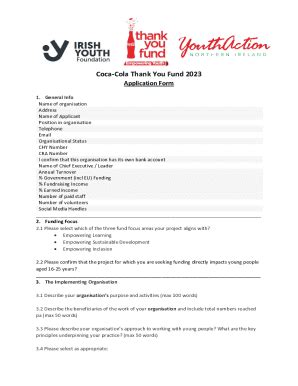 Fillable Online Coca-Cola Thank You Fund 2023 - Application Form Fax ...