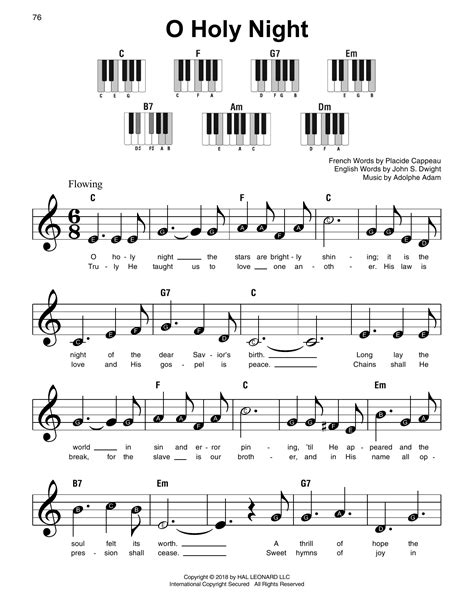 O Holy Night by Adolphe Adam Sheet Music for Super Easy Piano at Sheet ...