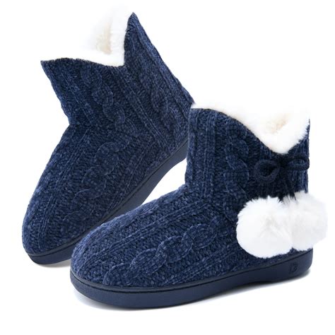 DL Womens-Warm-House-Bootie-Slippers Fluffy Cute For Winter - Walmart.com