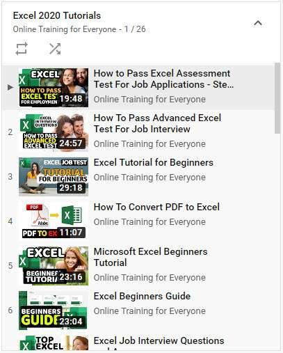 Image result for Tutorials Point Excel Playlist