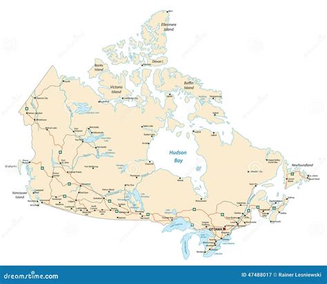 Canada road map stock illustration. Illustration of capital - 47488017