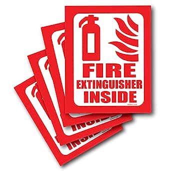 Fire Extinguisher Sign Self Adhesive Fire Extinguisher Sticker 4 Pack ...