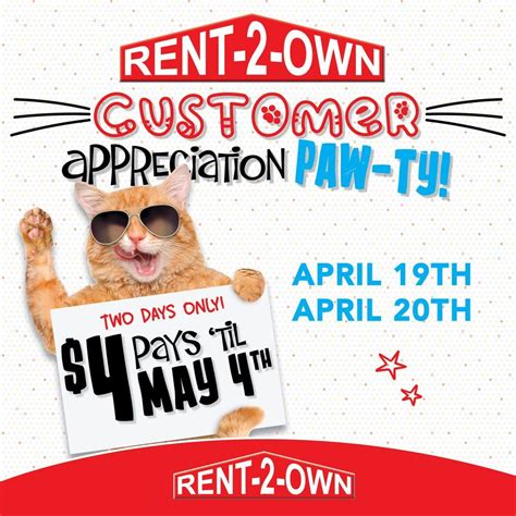 Customer Appreciation Sale!!!, Rent-2-Own (Amelia, OH), 19 April to 20 ...