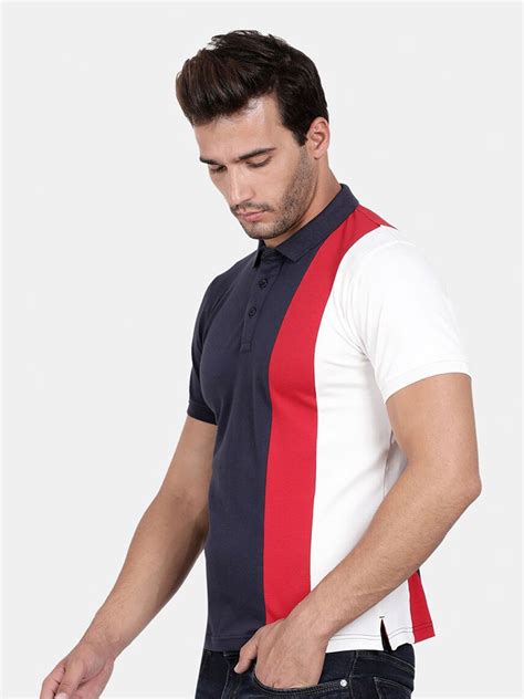 T-Base Men Blue & Mood Indigo Colourblocked Henley Neck T-Shirt – Shop ...