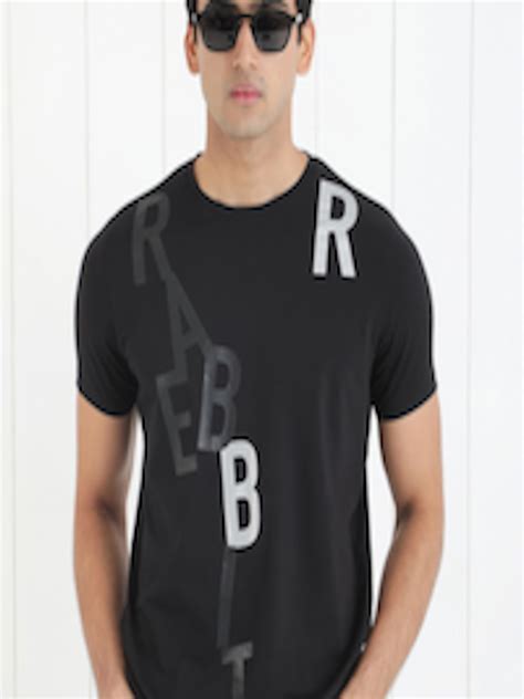 Buy RARE RABBIT Men Heras Typography Printed Cotton Slim Fit T Shirt ...