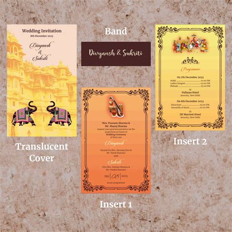 KL2066 Royal Elephant Design Translucent Cover Luxury Wedding Card (2 ...