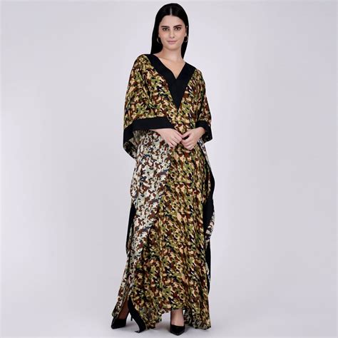 Forest Green Camouflage Full Length Kaftan – First Resort by Ramola ...