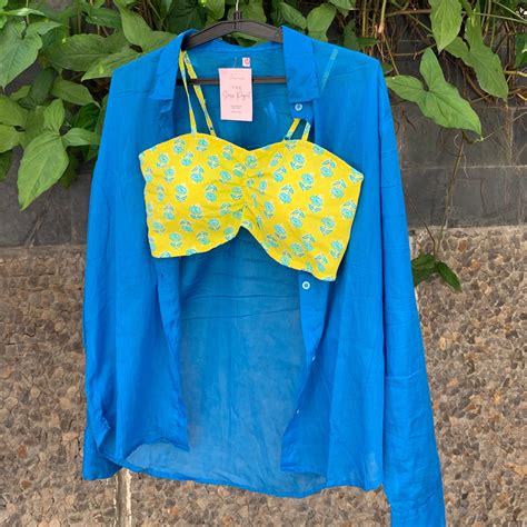 Buy Sheer Blue Top & Shirt Combo For Women – The Sass Project