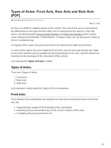 Image result for Axle Types