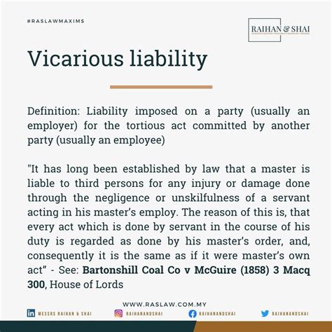 Define Vicarious Liability
