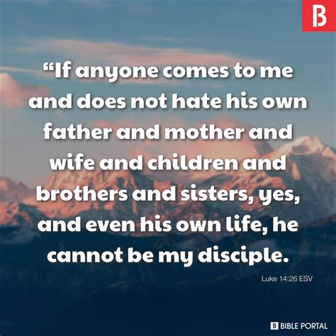 Luke 14:26 ESV - Bible Scripture Image - Bible Portal