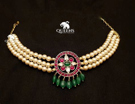 NANDHITHA CHOKER|SILVER ALLOY|24 CT |GOLD PLATED |SOUTH INDIAN ...