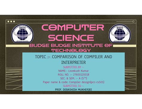 Compiler design lovekush kumar 2760012001 8 - COMPUTER SCIENCE BUDGE ...