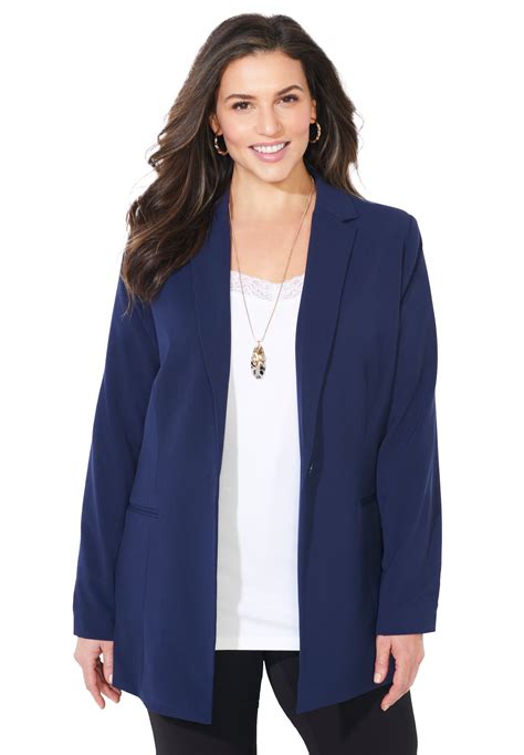 Catherines Women's Plus Size Right Fit; Blazer - Walmart.com