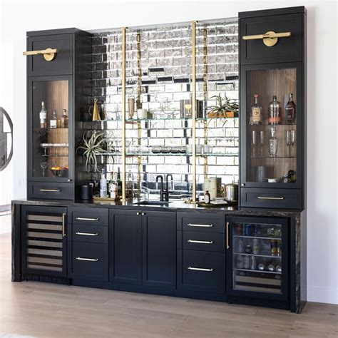 Stylish Black and Gold Home Bar Design