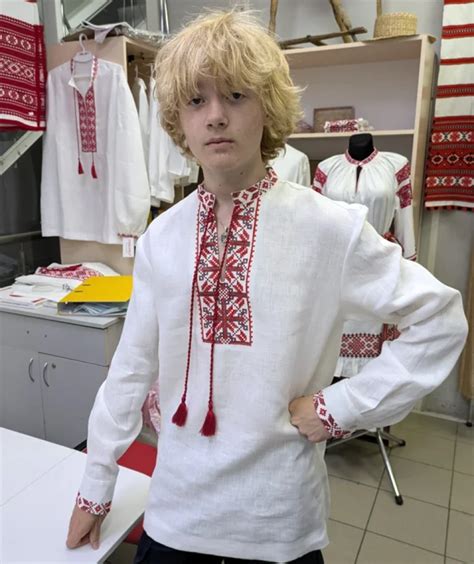 белорусская кашуля-вышиванка мужская Восьмирог