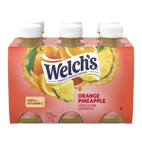 Welch's Orange Pineapple Juice Drink, 10 fl oz On-the-Go Bottle (Pack ...