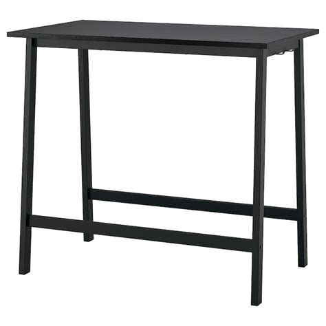 MITTZON conference table, black stained ash veneer/black, 120x68x105 cm ...