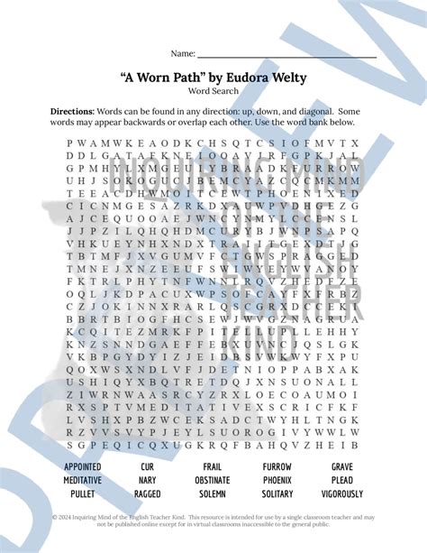 "A Worn Path" by Eudora Welty Quiz, Close Reading Activity, and ...