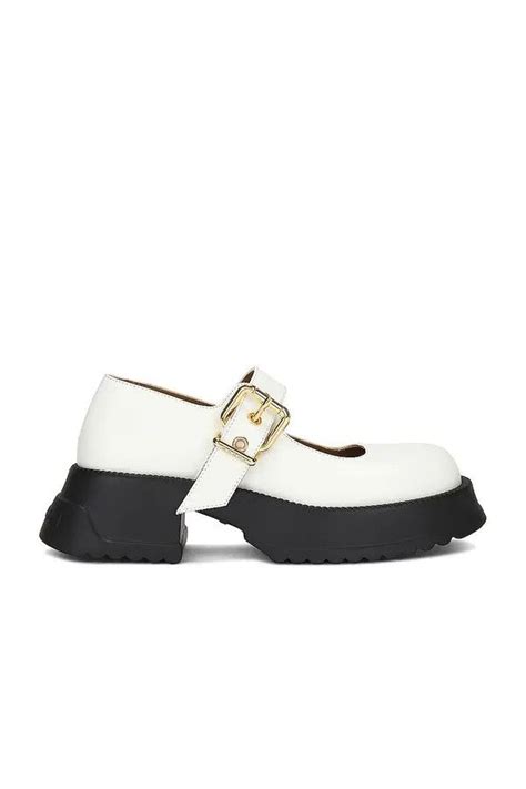 o1w1db11125 Mary Jene High Loafer in White/Black