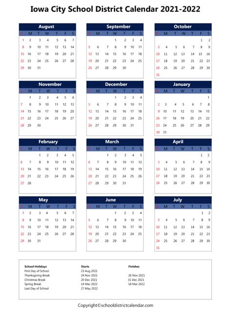 Iowa City Community School District Calendar 2024 - Schoolcalendars.net