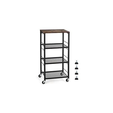 Buy MOOACE Industrial Kitchen Storage Cart with Wheels, 4-Tier Mesh ...