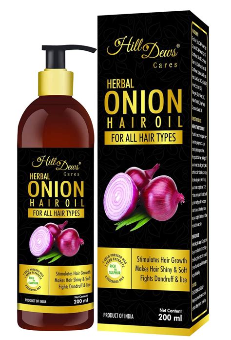 Buy HillDews Herbal Onion Hair Oil 200 ml (Pack of 4) - All Types of ...