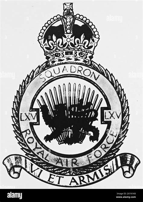 The badge of No. LXV Squadron, whose motto is 'VI ET ARMIS' (By Force ...