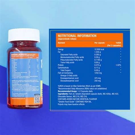 Fast&Up Promega 1250 Mg Omega 3 capsules with High EPA:DHA burpless Fi ...