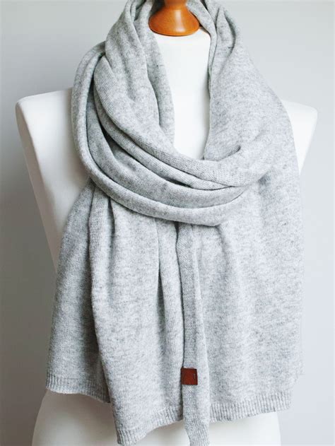 Wool scarf light gray scarf for women WINTER fashion warm | Etsy